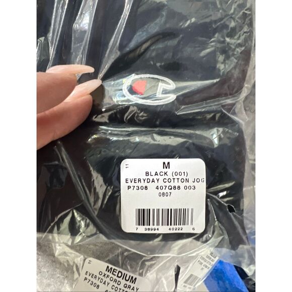 Champion Black NWT Joggers Everyday Cotton Lightweight Lounge Knit - Picture 5 of 5